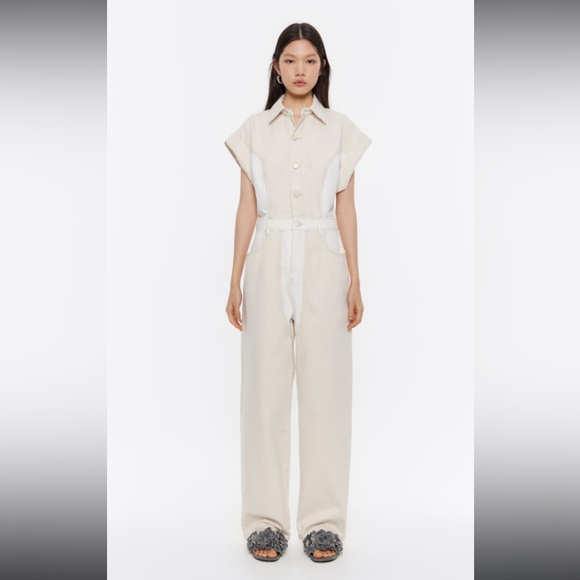 Bimba y Lola Two Tone Denim Jumpsuit - Picture 1 of 3